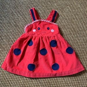 Baby Boden Corduroy Ladybird Dress
